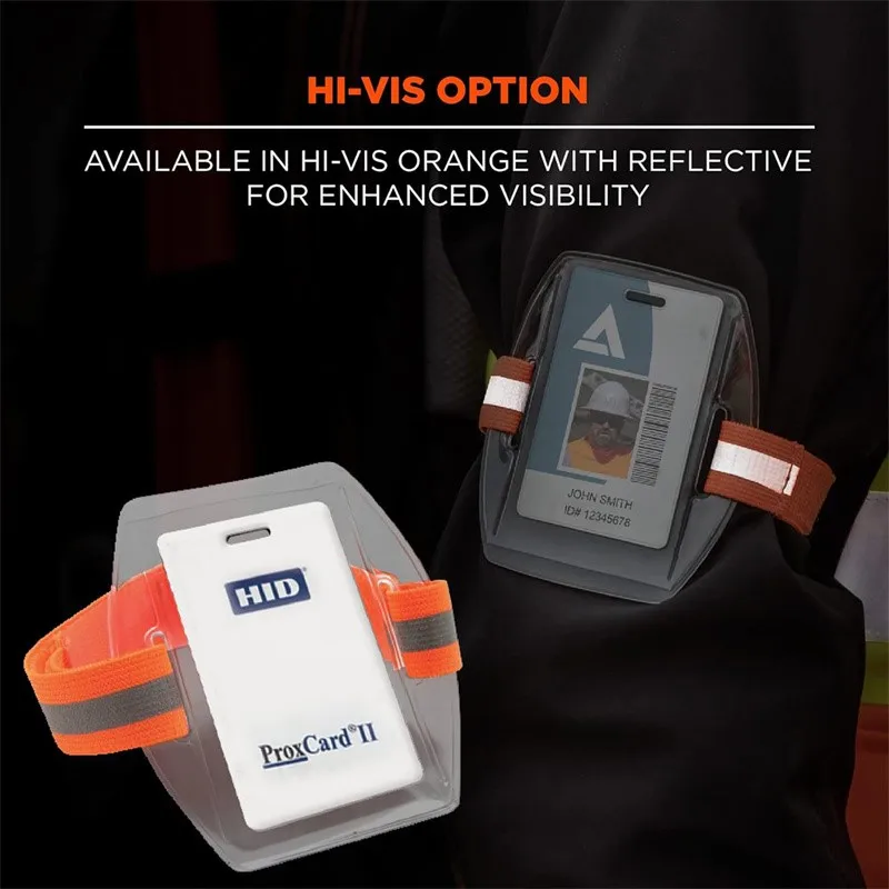 Plastic Card Holder  Reflective Wristband ID Card Holder Arm Adjustable ID Badge Elastic Arm Band ID Badge Holder