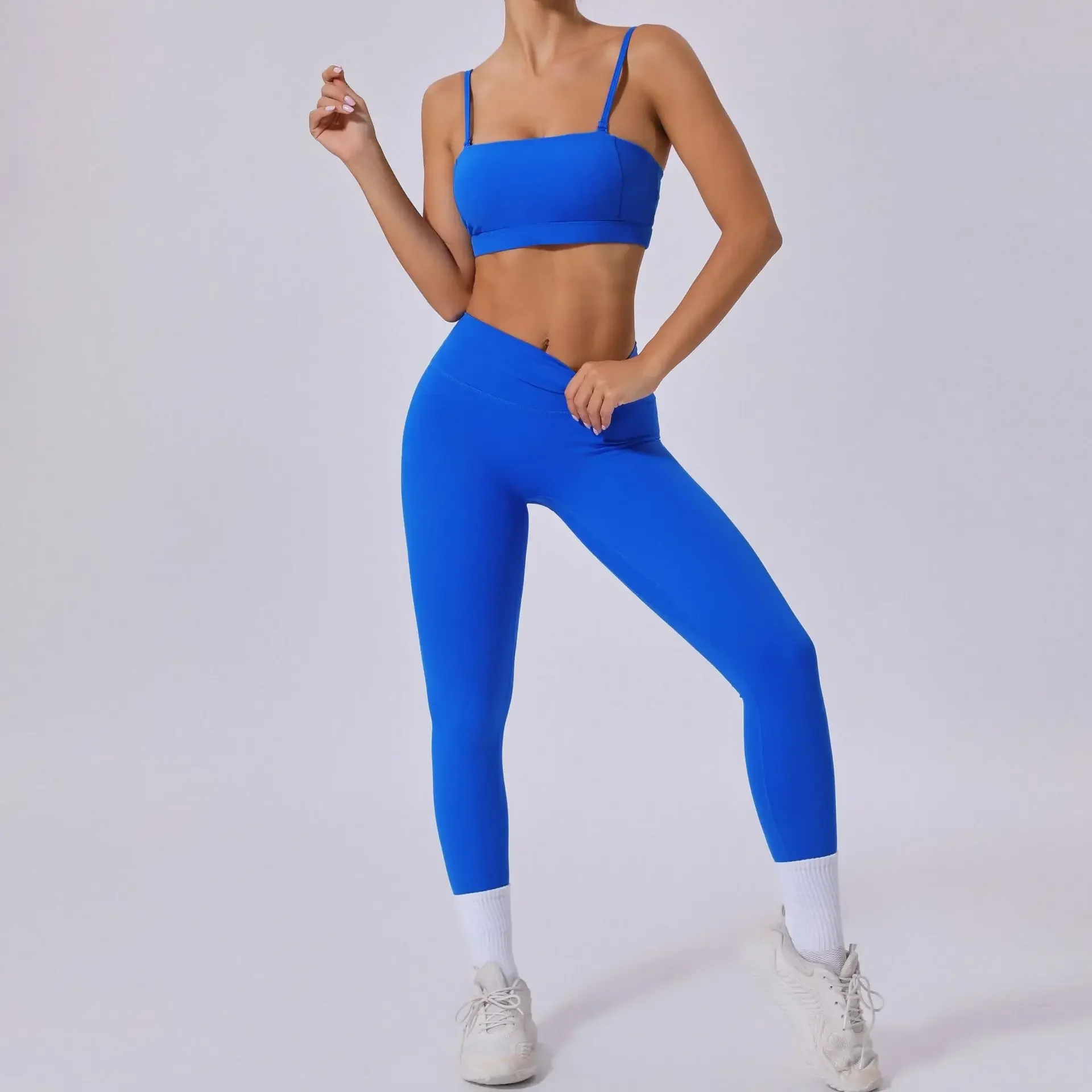 Seamless Yoga Sets Sports Fitness Removable Shoulder Strap Beauty Back Bra Hip-lifting Trousers Workout Gym Yoga Leggings Suits