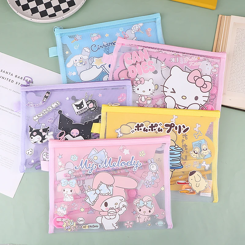 melody cinnamoroll kuromi bonito papelaria gift box material escolar anime sanrio coracao pcs conjunto coracao my 01