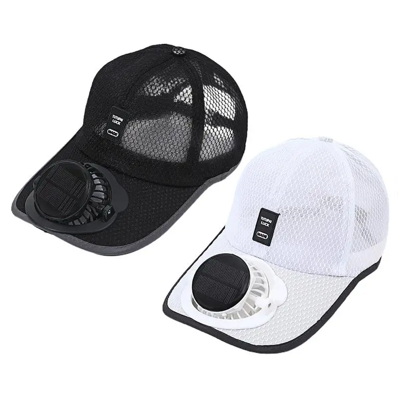 Summer Fan Sunhat Women Men Fan Baseball Hat Strong Wind Cooling Sun Protection Fan Solar Charging Fan Cap