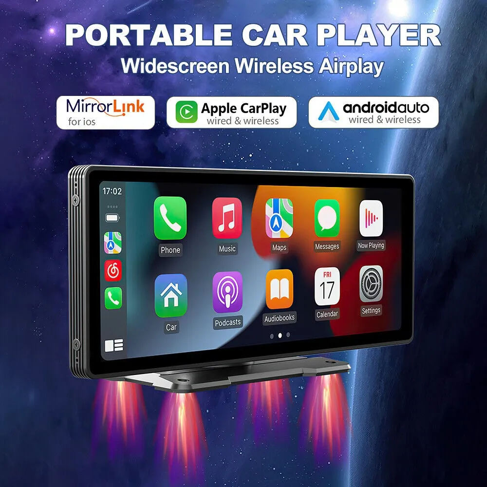 10.26 Inch Wireless Carplay Monitor IPS Screen Display Full Touch Universal Suit For Car Bluetooth Plug And Play AI Voice