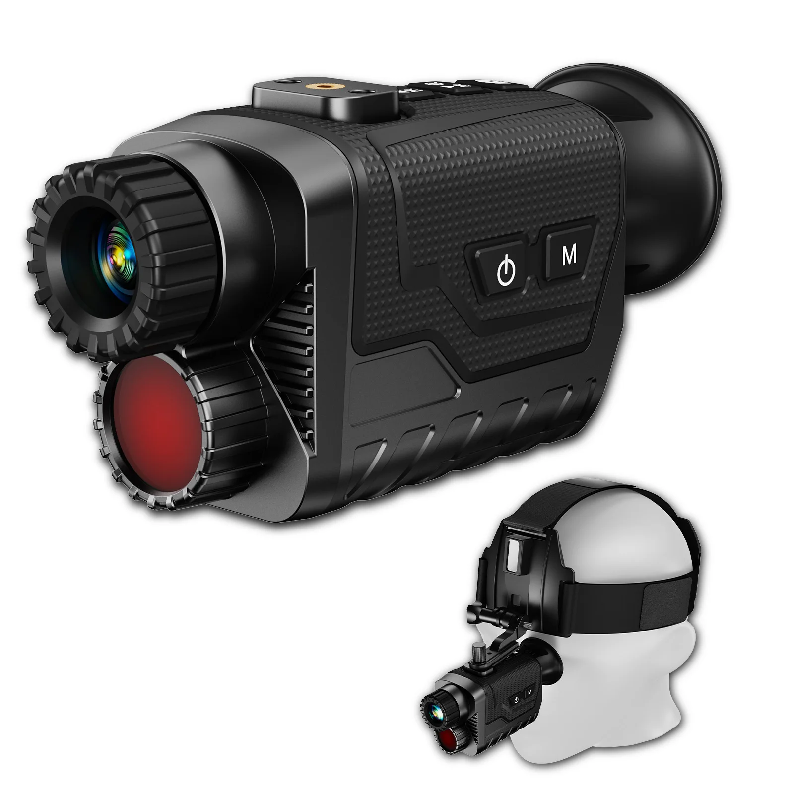 

Мини-монокуляр ночного видения 4K с ИК-подсветкой для полной темноты, 400 метров, 8-кратный цифровой зум, HD-качество, наголовное крепление