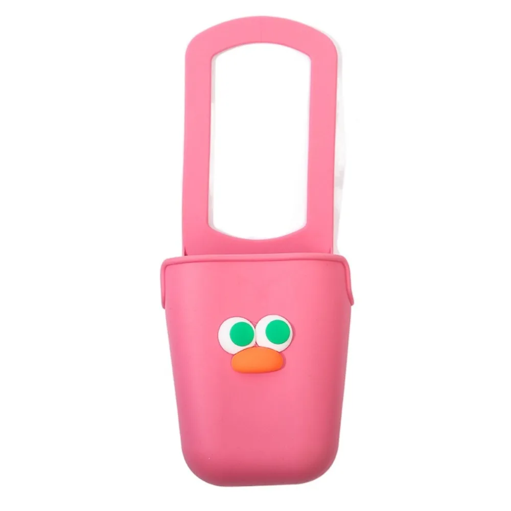 

Cute Silicone Cup Holders Cartoon Face Portable Baby Stroller Cup Rack Large Capacity Bottle Storage Bag Kitchen Storage Bag