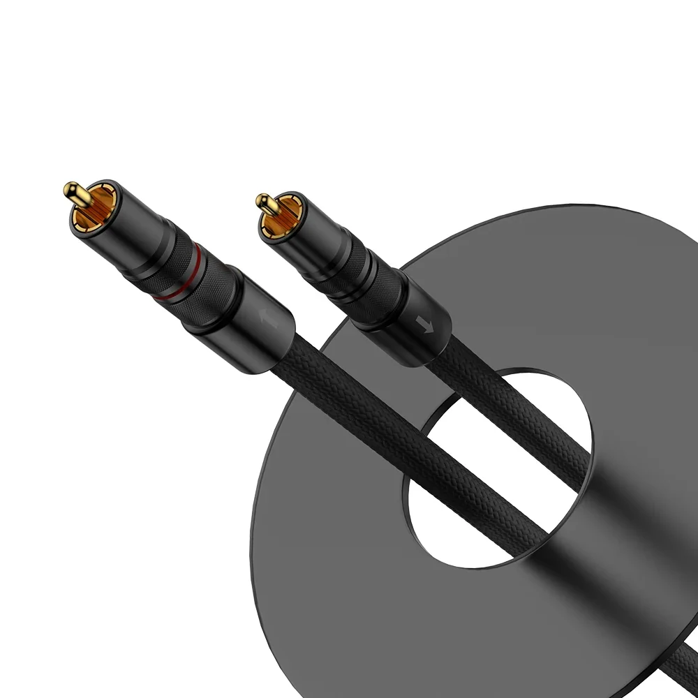 كابل Audiocrast-A75b Multp OFC مطلي بالفضة RCA، صوت وفيديو، كابل AV ذكر إلى ذكر، مطلي بالذهب لـ STB، DVD، TV، VCD