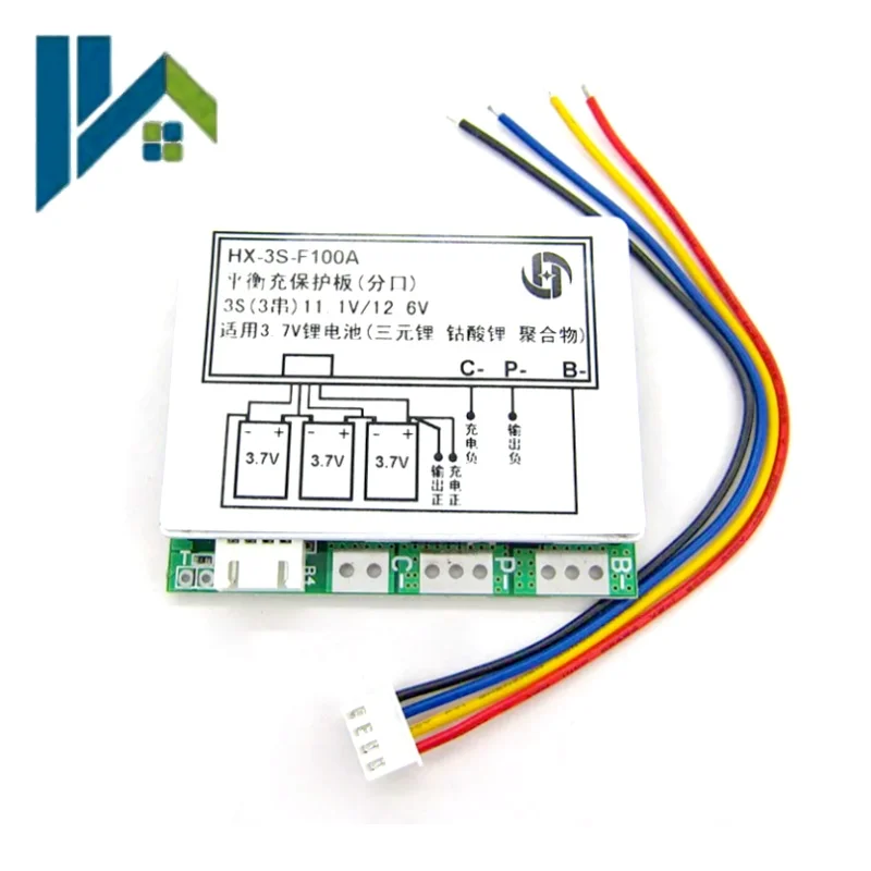 3S 12.6V 100A BMS Lithium Battery Protection Board 11.1V 12V Li-polymer Battery Management PCB Module with Balance Function