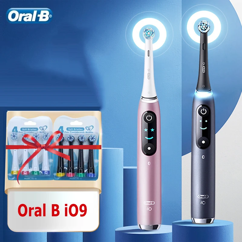 Oral B iO9 Smart Electric Toothbrush Series9 AI 3D Pressure Sensor Visible Timer AI Tracking 7 Modes with Magnetic Charger