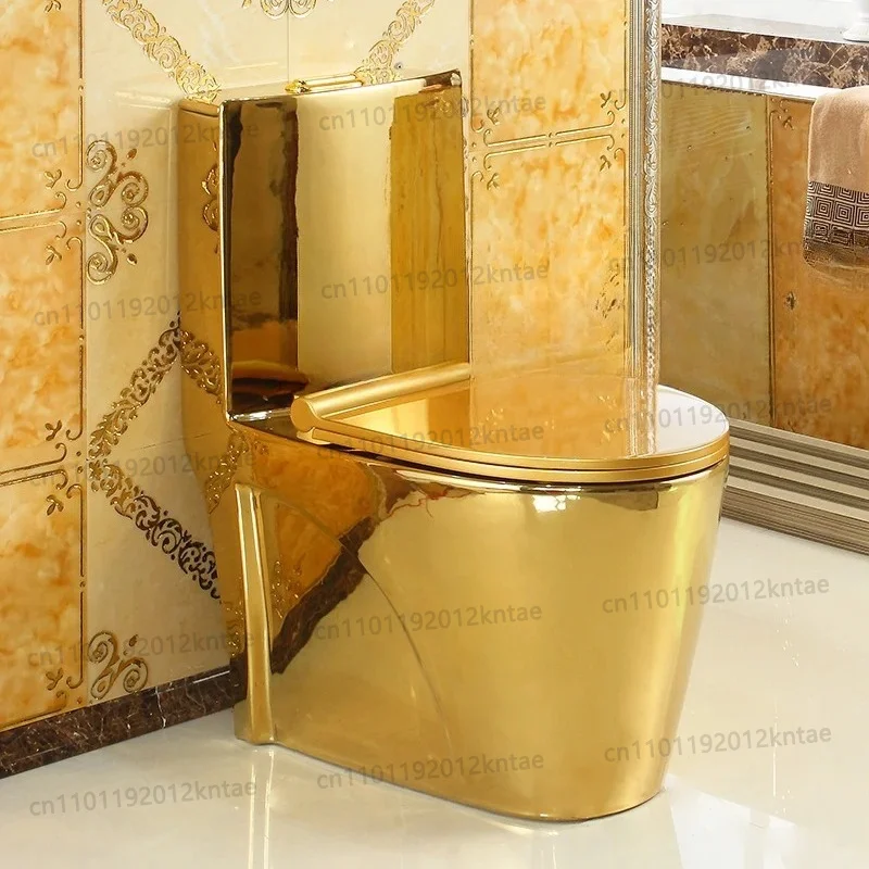Customizable Household European-style edge gold-plated super vortex 8.0 large diameter toilet, water-saving toilet