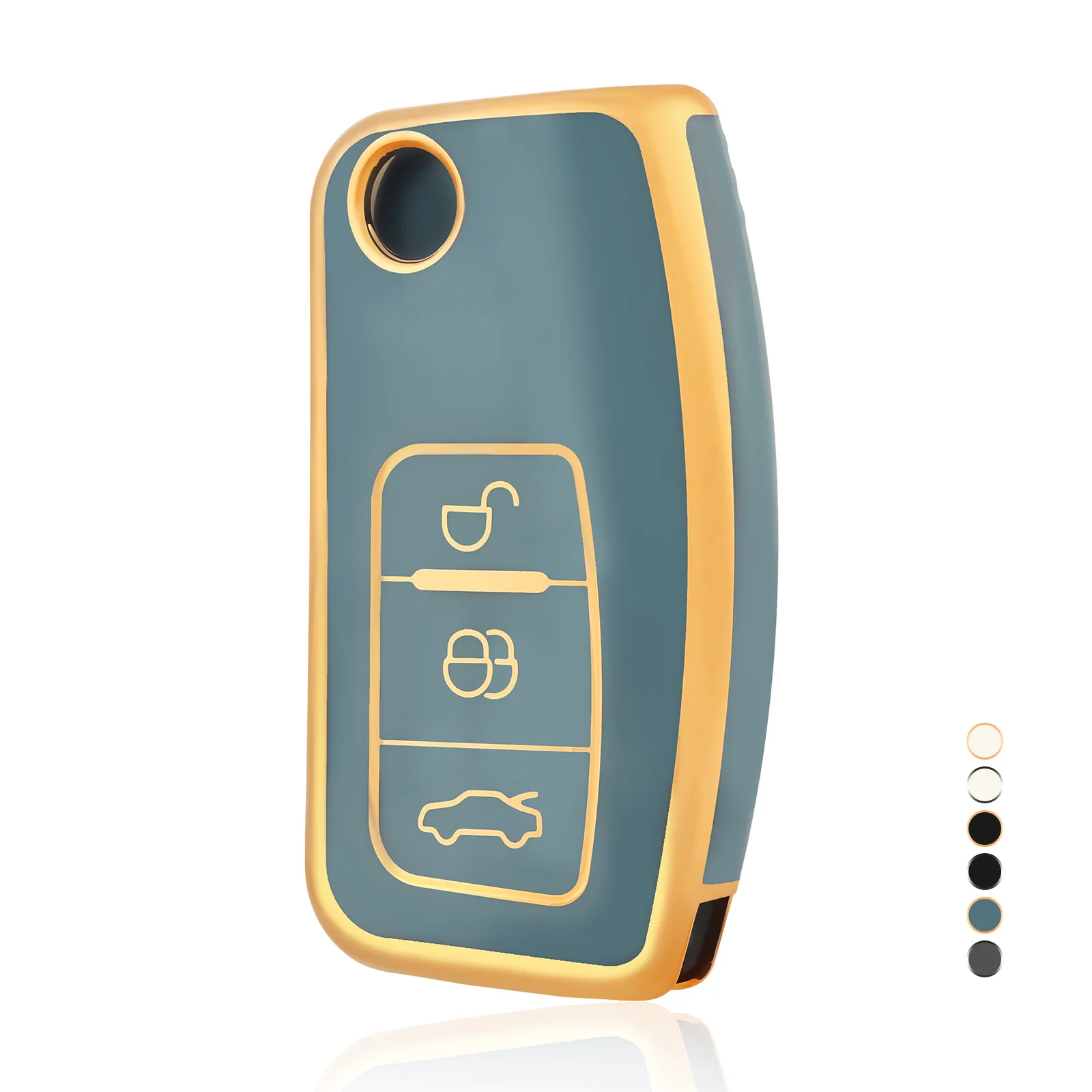 

Compatible with Ford 2009/10/11/12/13/14 Fiesta, Focus, and 2017 Ecosport Key Fob Cover Case Shell