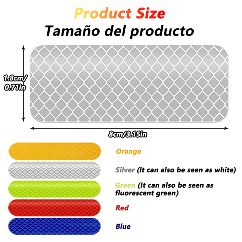 Pegatinas reflectantes de advertencia de seguridad para casco, cinta reflectante impermeable de alta visibilidad para conducción nocturna, caminar, coche, 50/10 Uds.