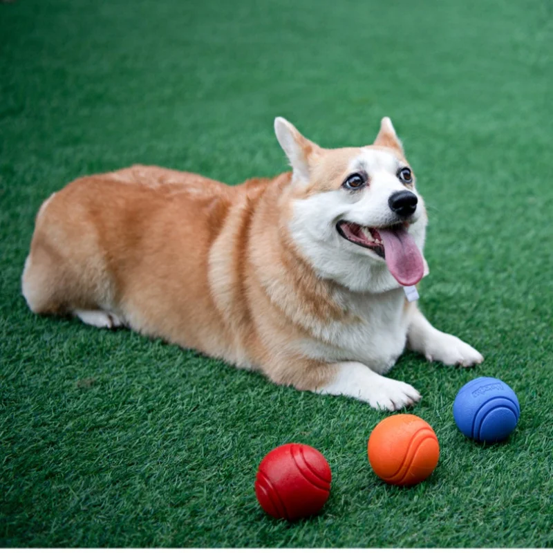 Dog Toy Rubber Bouncy Ball Non Toxic Durable Chew Resistant Pet Balls Interactive Fetch Training Exercise For Medium Large Dogs