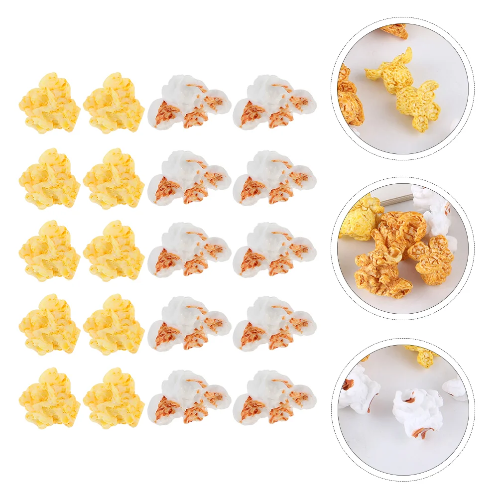 

30 Pcs Artificial Popcorn DIY Craft Decor Christmas Charms for Jewelry Ornament Adornment Pendant Accessory