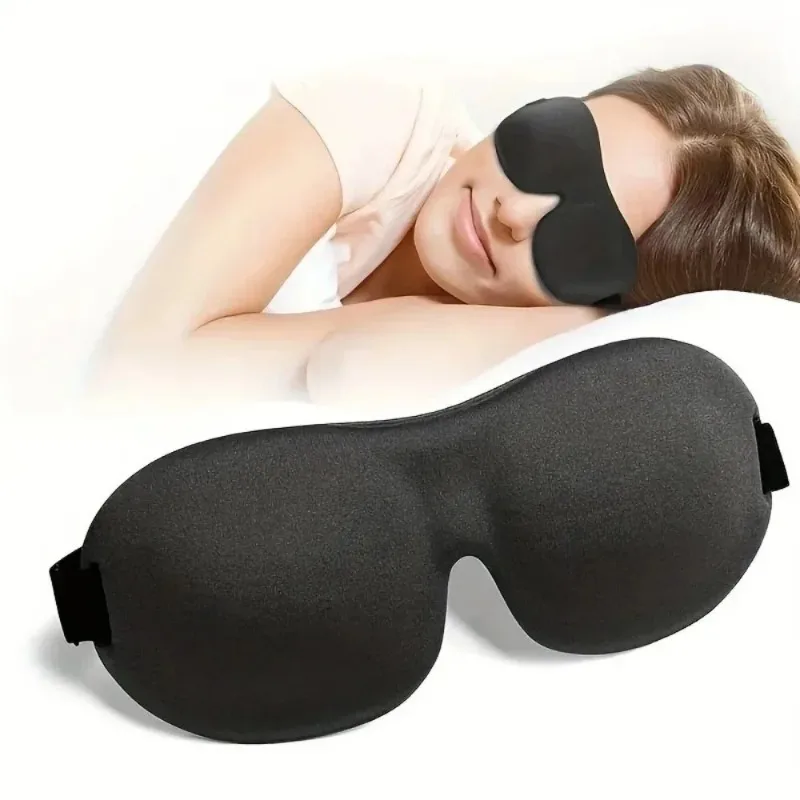 Maska do spania 3D, miękka, przyjazna dla skóry, oddychająca, blokująca światło, osłona na oczy do spania, odpoczynku, na przerwę na lunch, podróży, wygodna osłona na oczy. — zdjęcie 2