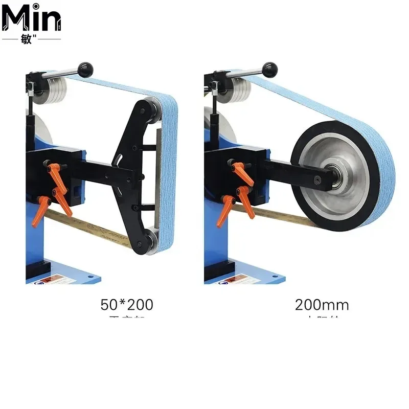 1.5KW 1400 Type Adjustable Frequency Converter Large Vertical Belt Sander Grinder For Polishing Deburring Accessory