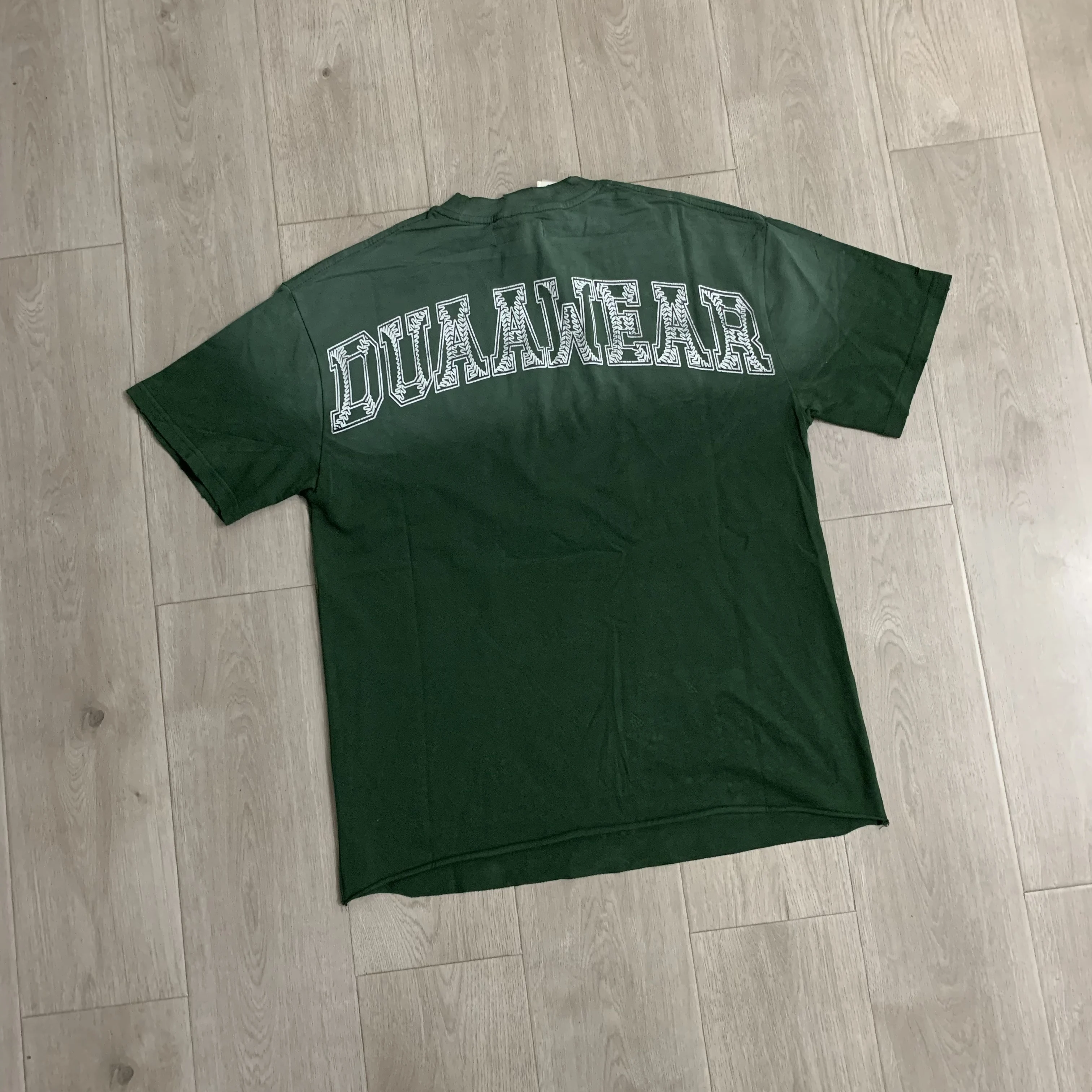 Retro Washed Baseball Game Print Loose Fit Heavyweight Pure Cotton Short Sleeve T-Shirt Distressed Diamond Patchwork Citywalk...