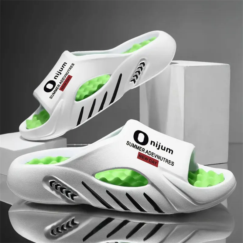 Men's Slippers EVA Non-slip Slides Fashion Casual Slippers Open Toe Men's Slides Sandals Outdoor Hole Shoes Male Larger Size image 3