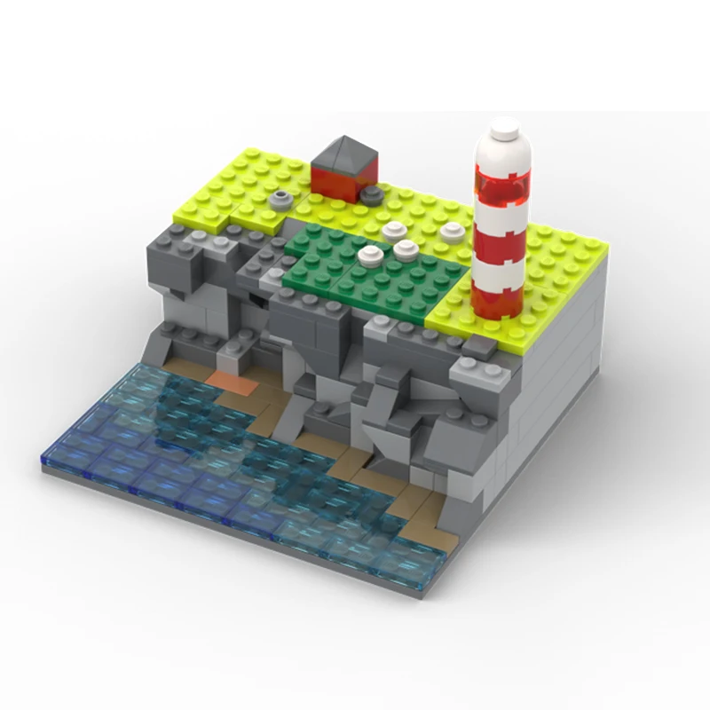 

193 шт. MOC прибрежный сценарий мини-модель маяка Harbor микростроительная модель DIY строительные блоки игрушки на день рождения подарок
