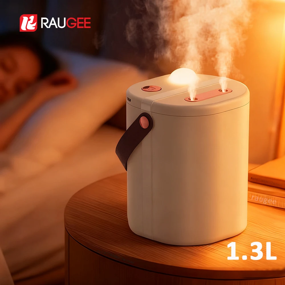 

Air Humidifier 1.3L Large Capacity Home Humidifier With Double Nozzle USB Humidifier Mist Maker For Bedroom With Night Light