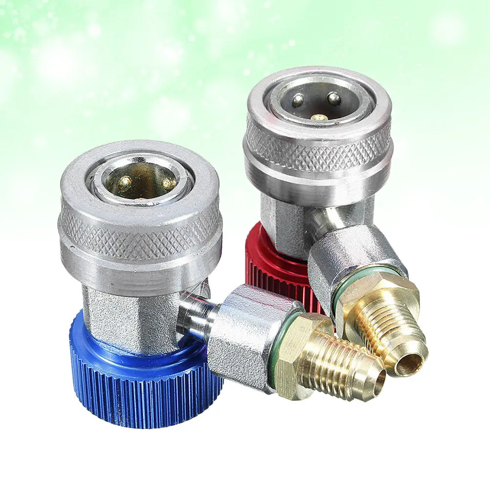 

2Pcs Ac Coupler Connector for Conditioning System Charging Hose Snap Lock Knurled Grip Detachable Adapter High Grade