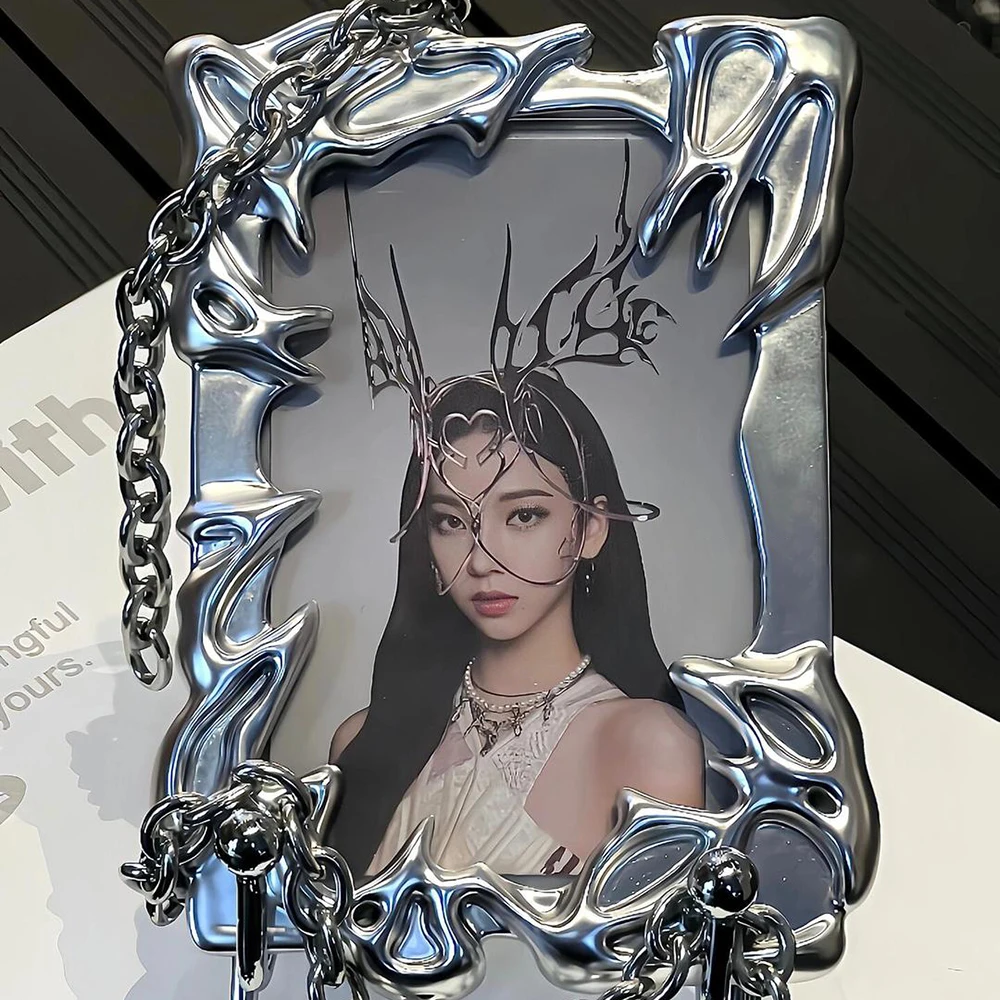 Original Design Creative Idol Photo Card Holder for 3 Inch Electroplate Plasitic Frame Kpop Photocard Holder Photo Binder Card