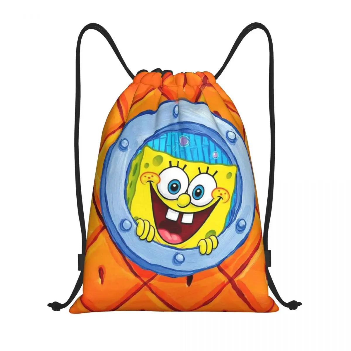 

SpongeBob Drawstring bag Storage Portable Handbags Grocery Shopping Shoulder bags foldable Travel Bag