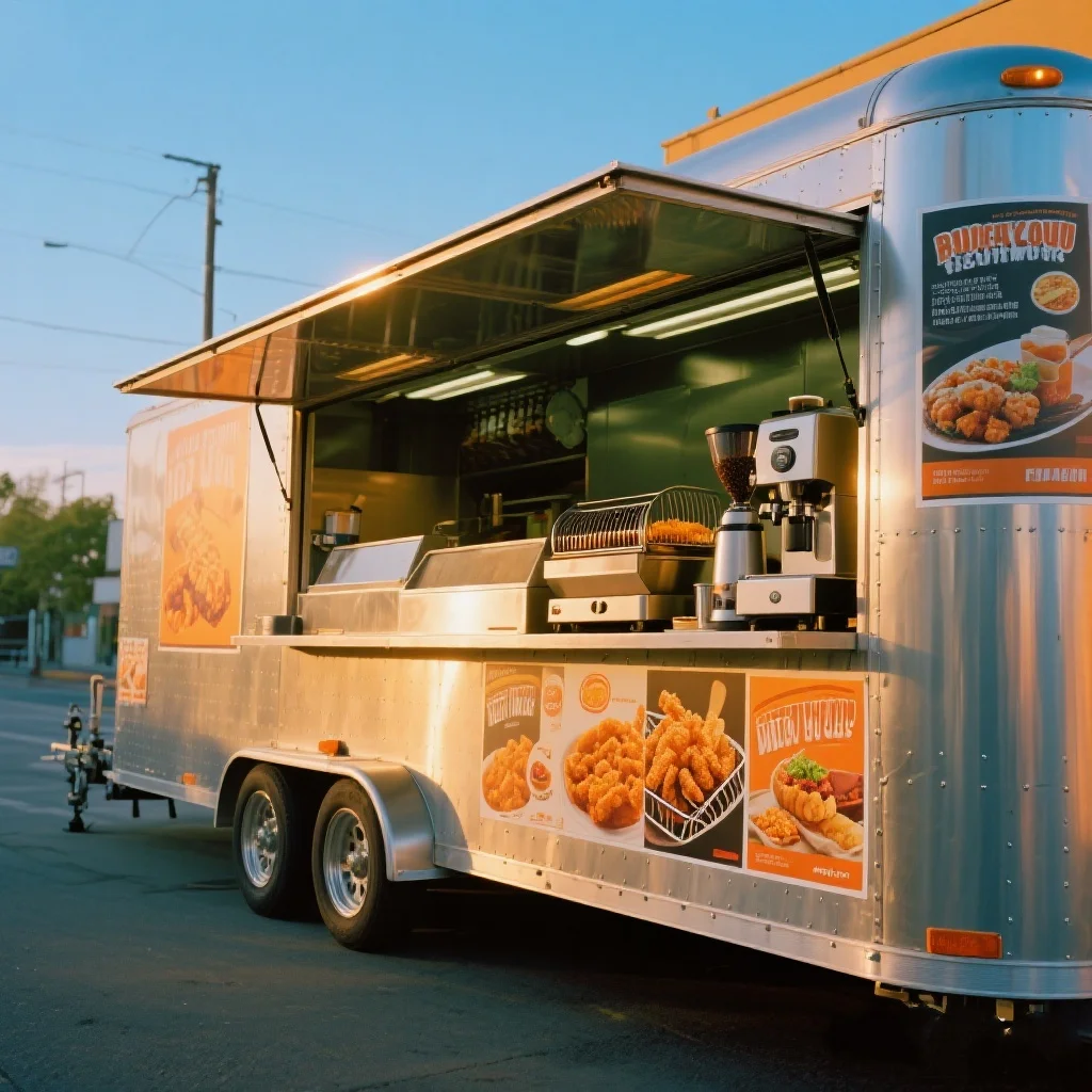CE DOT Small Fast Food Trailer Cheap Mobile Kitchen Hot Dog Food Cart Coffee Hamburger Food Truck with Full Kitchen