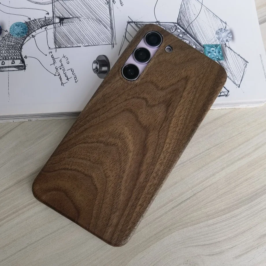 

Natural Wooden phone case FOR Samsung S24 + ultra case cover black ice wood ,Walnut, Rosewood