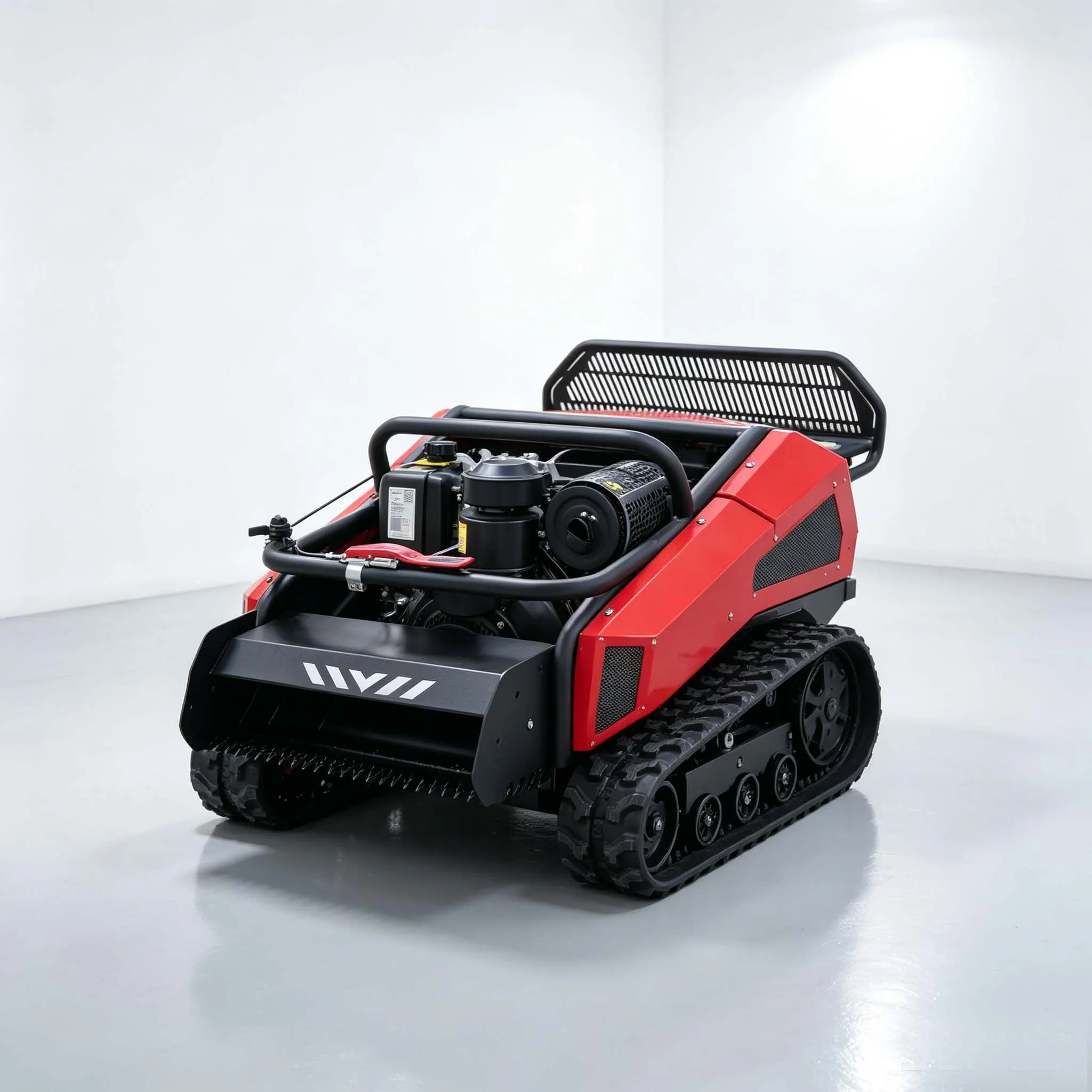 Farm Hillside Remote Controlled Tracked Rotary Tiller Cultivator Trencher with Flail Mower 13kW 1100F