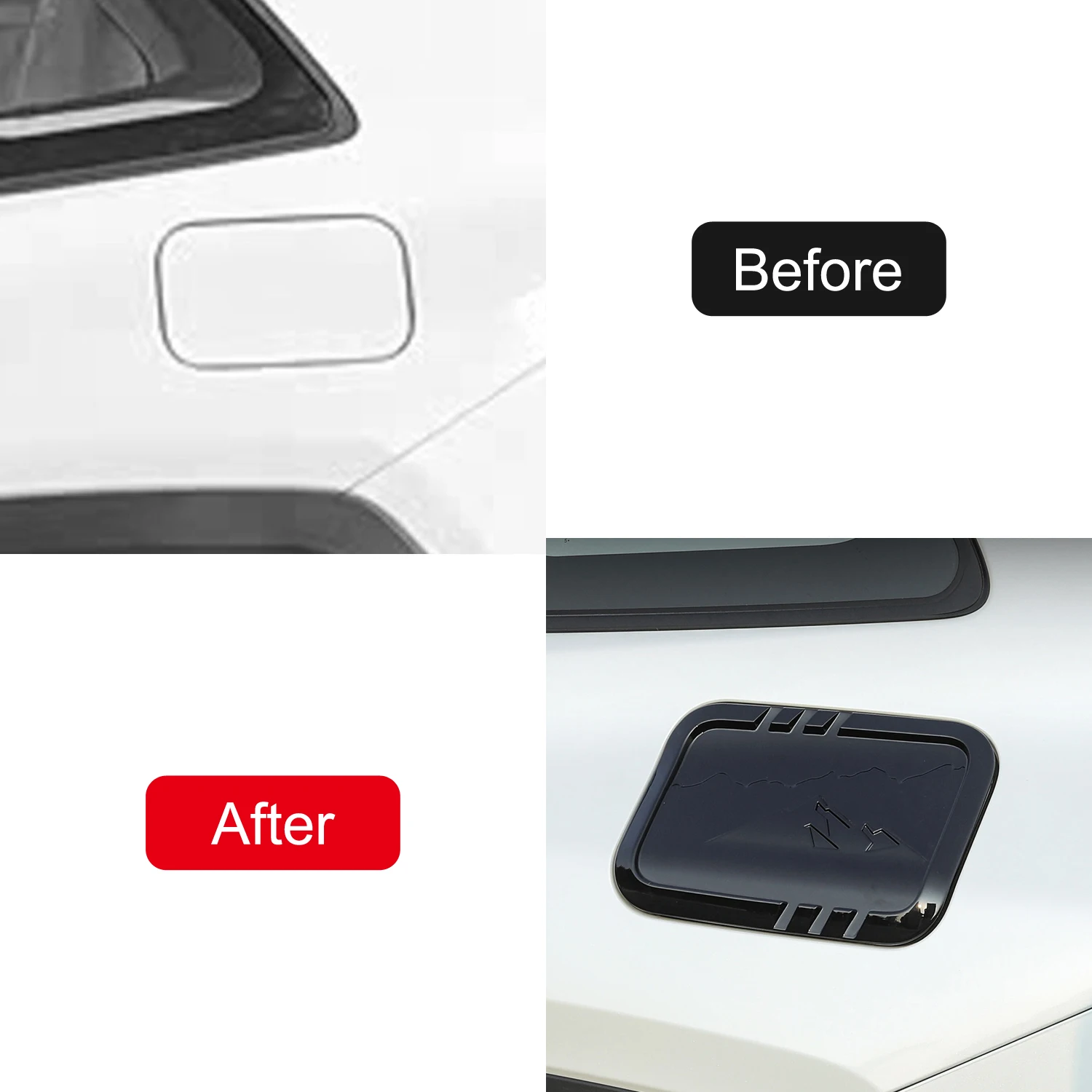 For Toyota RAV4 2026 Glossy Black Fuel Filler Tank Cover Oil Fuel Tank Cap Cover Decoration Trim 1pcs (Not for GR SPORT Version)