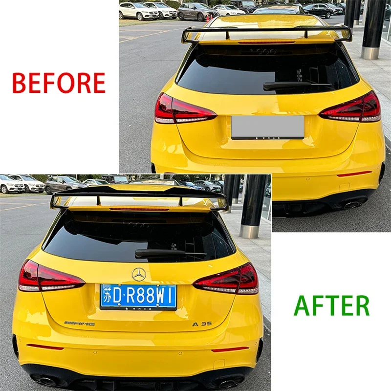 For Mercedes Benz Hatchback A-Class W177 A35 A45 AMG 2018+ Rear Roof Spoiler Trunk Wing Lip Installing Tail Wings Top Spoiler