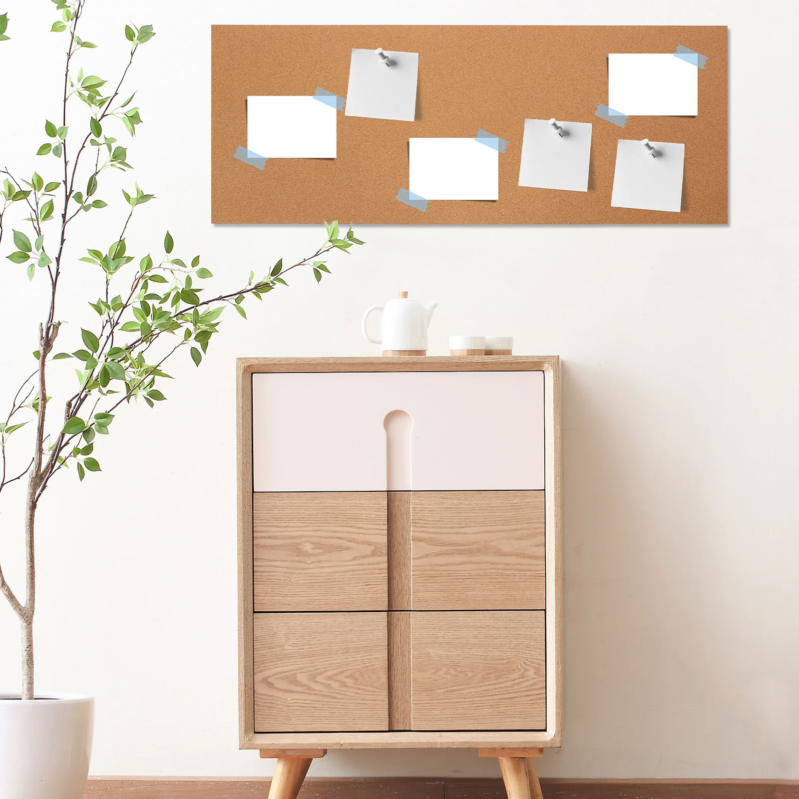 

Thick Self-Adhesive Cork Sheet Roll 2400x400x1mm Wall Mountable Bulletin Board for Notes Photos DIY Projects Home Office