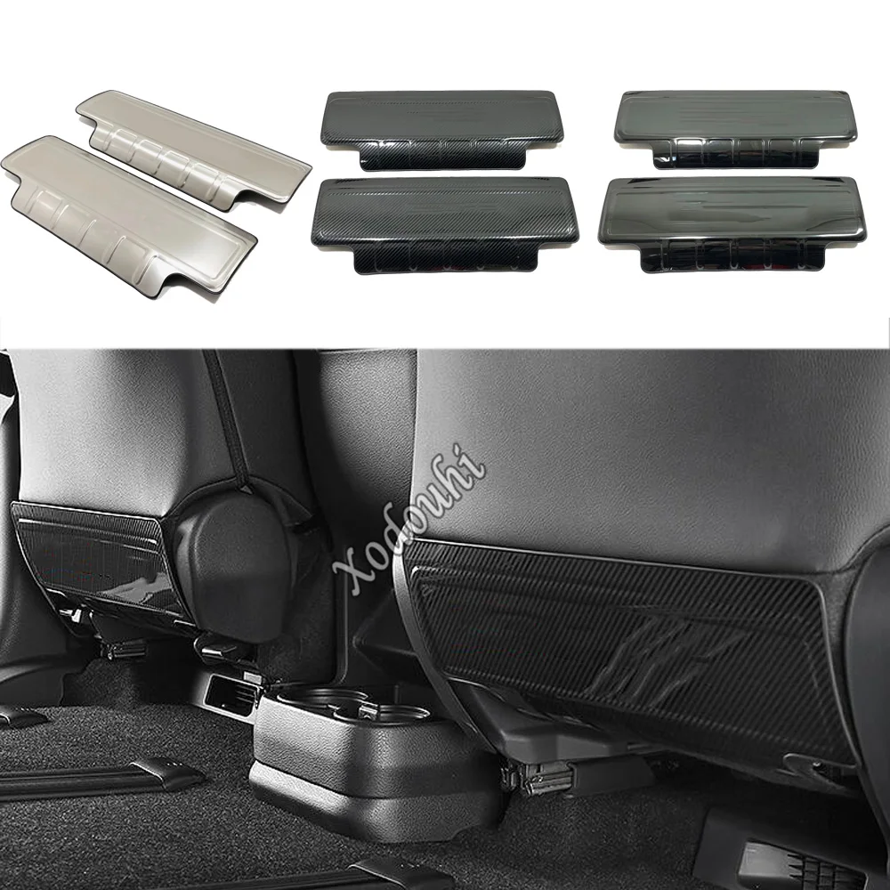 Stainless Steel Car Seat Back Anti-kick Board Panel Covers Decoration Accessories Stickers 2Pcs For Toyota Sienna 2021 2022 2023