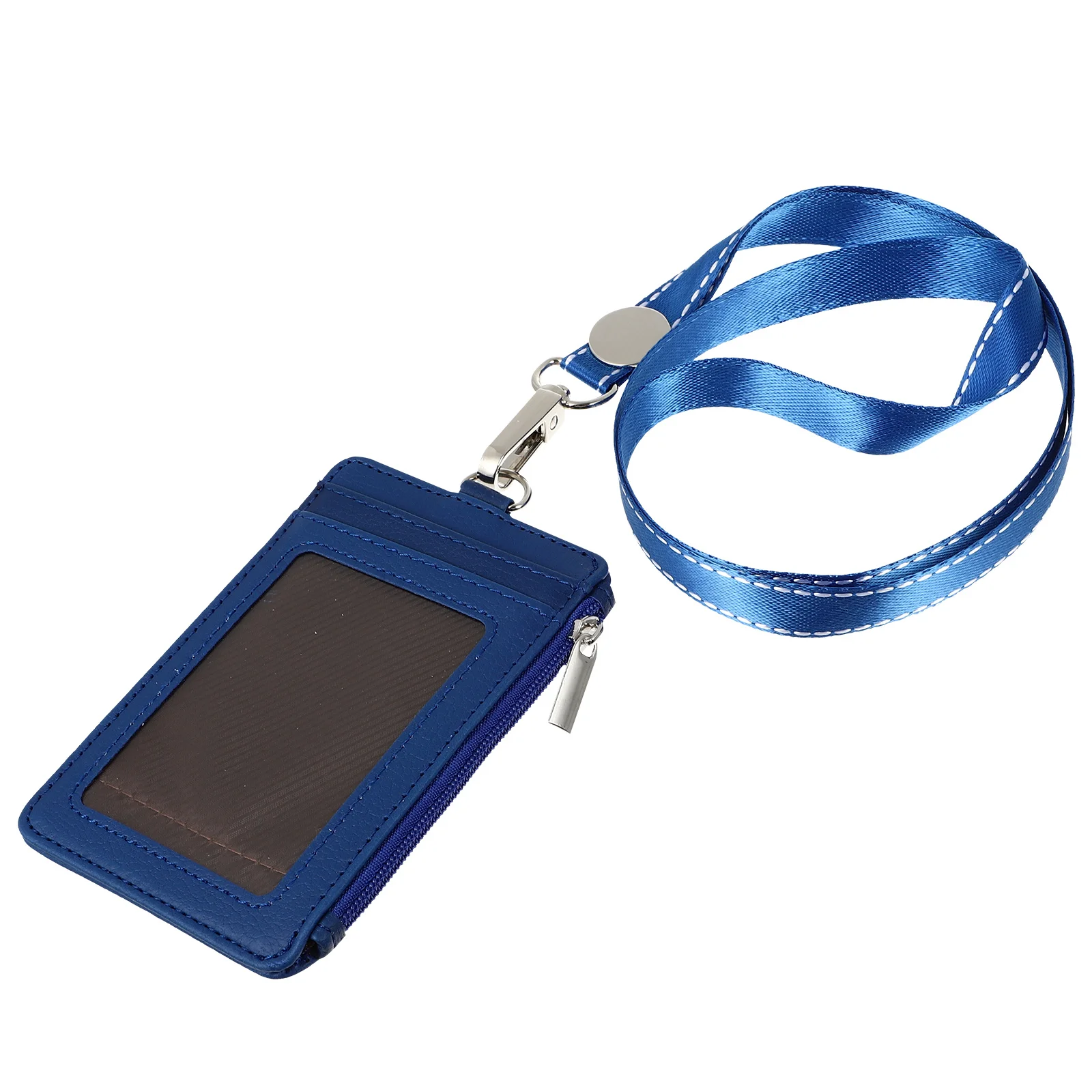 

Vertical Badge Holder Red Premium PU Id Holder Front Window Detachable Neck Lanyard Swivel Clip