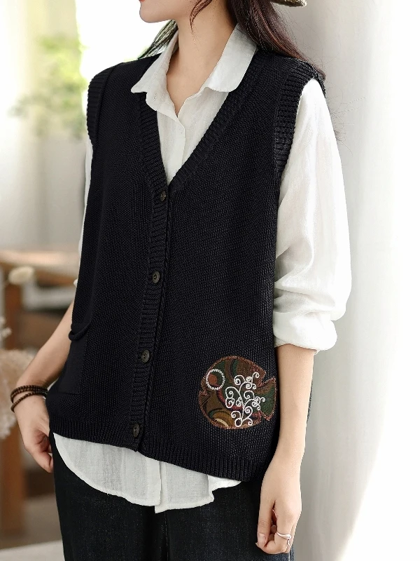 

Women's Knitted Sweater Vest 2025 Spring Autumn Layering Loose Retro Sle Comfortable Fit Faionable Office Commute Ready