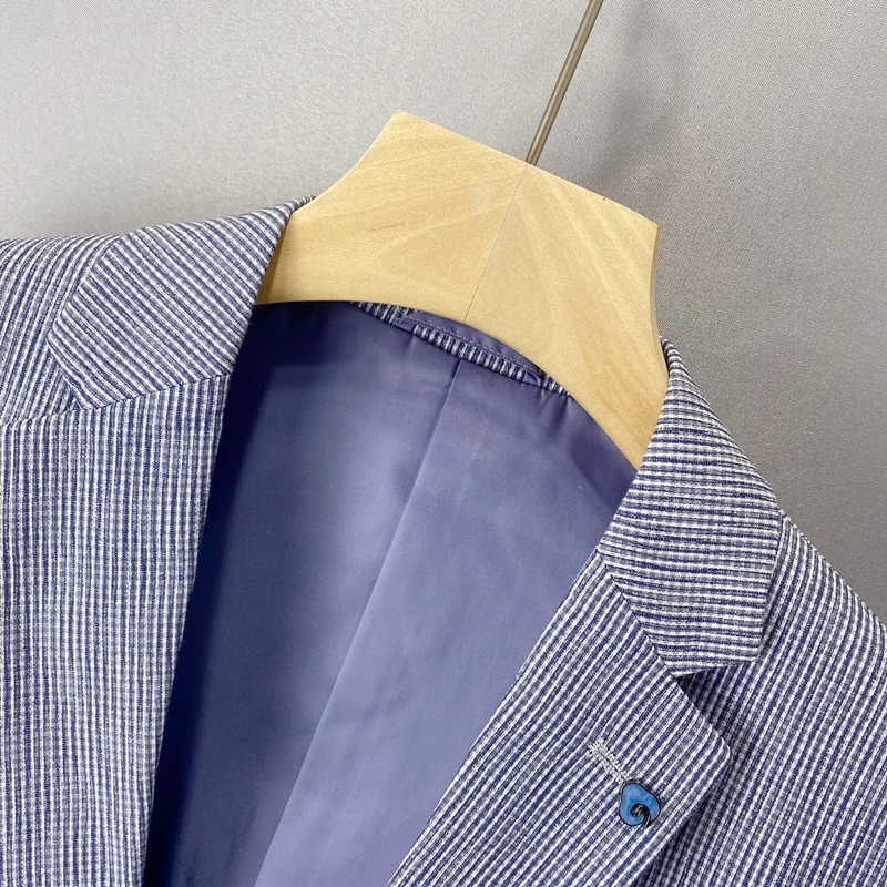 

Повседневное дышащее мужское однобортное куртка в клетку в клетку, весенне-осеннее молодежное пальто Stand Fit Faion Urban Sle Long Sve