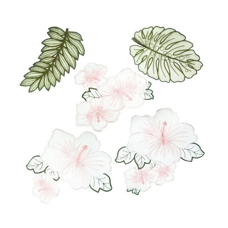 

Embroidered Leaf Flower Patches Embroidery Applique Sew on Embroidery Patches