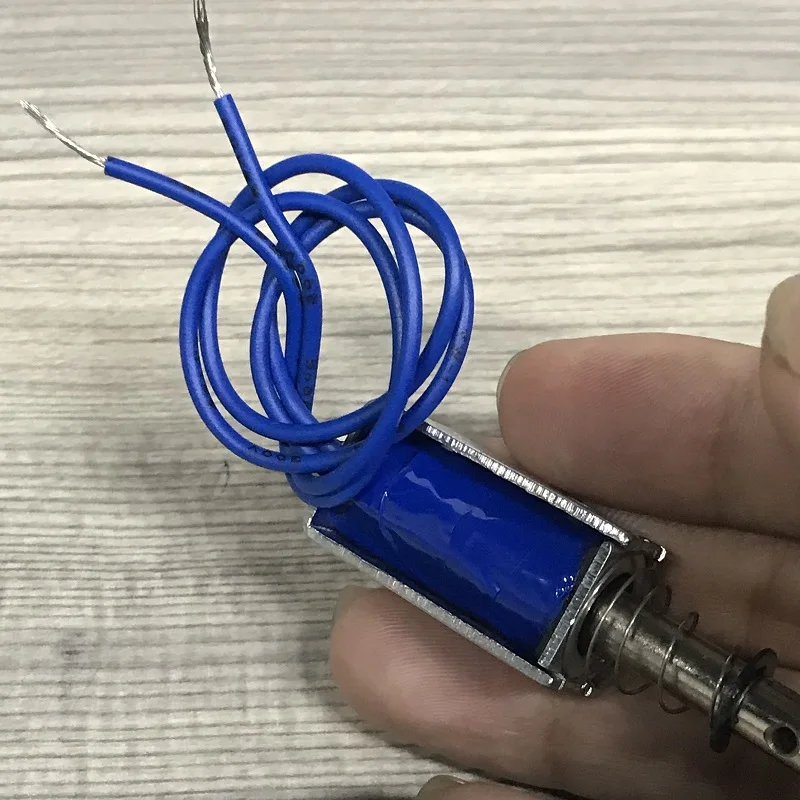 DC 12V 24V Mini Solenoid Electromagnet Micro Push Pull Through Type Electric Magnet 10mm Stroke 5N Force Spring Magnet