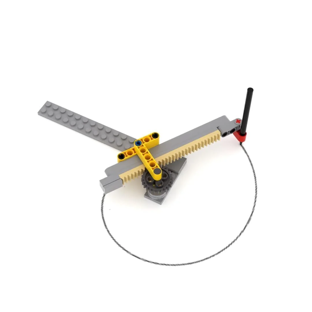 DIY Mechanical Plotter Assembly Toy Kit Technic MOC Building Blocks Bricks Gear Rack Circle Drawing Machine Model