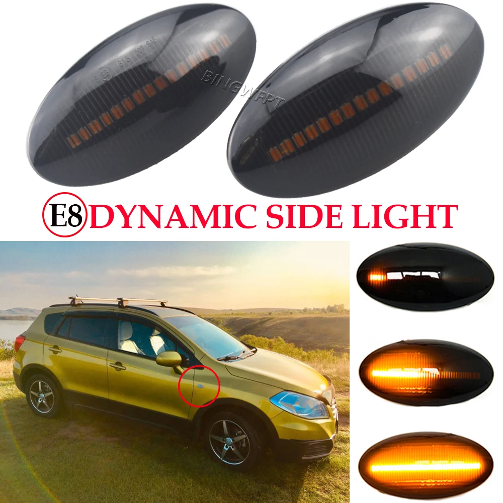 LED Dynamic Side Marker Turn Signal Light Sequential Blinker Light Indicator For Suzuki Swift Jimmy Vitara SX4 Alto