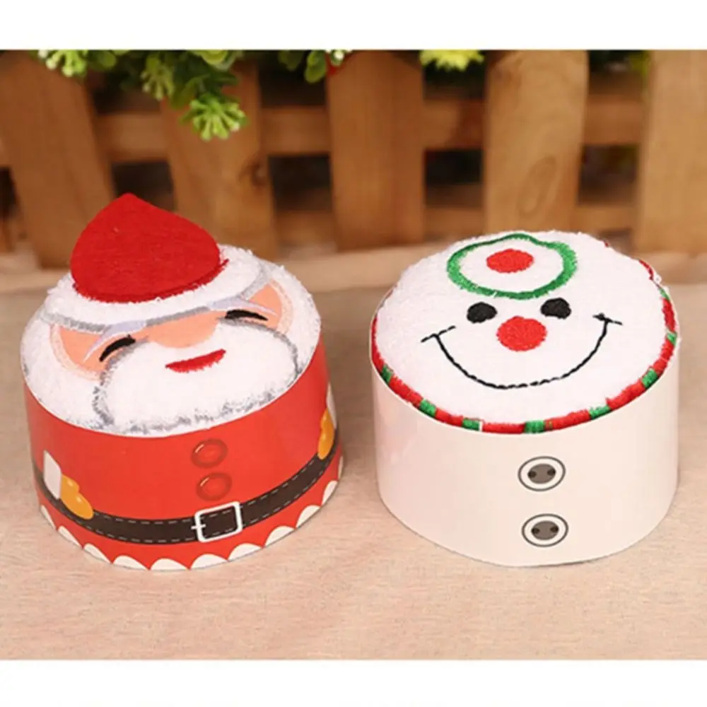 New Santa Claus Christmas Cake Towel High Absorbency Compact Xmas Gift Towel Cute Microfiber Fabric Soft Hand Towel Gift