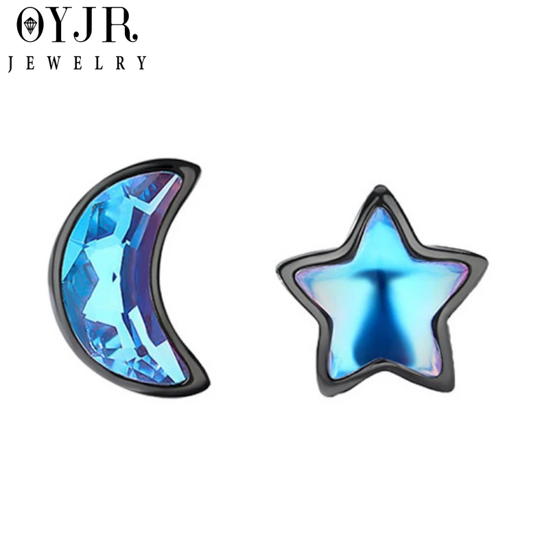 

OYJR Silver Plated Earrings Moonstone Star Stud