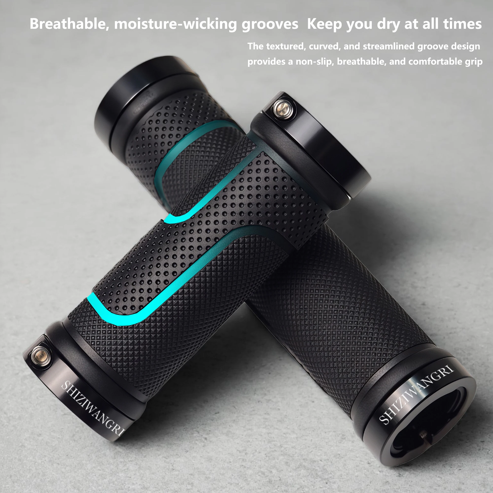 SHIZIWANGRI 1 Pair Bike Handlebar Grips 132Mm +98Mm Double Lock On Rubber Bicycle Grips Ring Non Slip For MTB Folding Bike