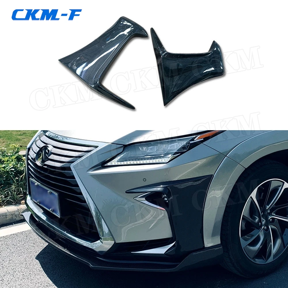 Carbon Fiber / FRP Front Bumper Foglamp Air Vent Trim Covers Sill Canards For Lexus RX300 RX450H 2016-2020 Car Styling