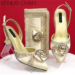 2025 Fashionable Party Shoes and Bags Nigerian Women’s Party Suit Medium Heel Pointed Toe Women’s Shoes and Same Color Bag