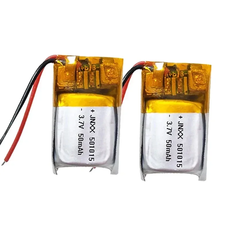 2-30pcs 501015 50mAh 3.7V lithium polymer rechargeable battery for Bluetooth headset audio driving recorder mouse toy MP3 MP4