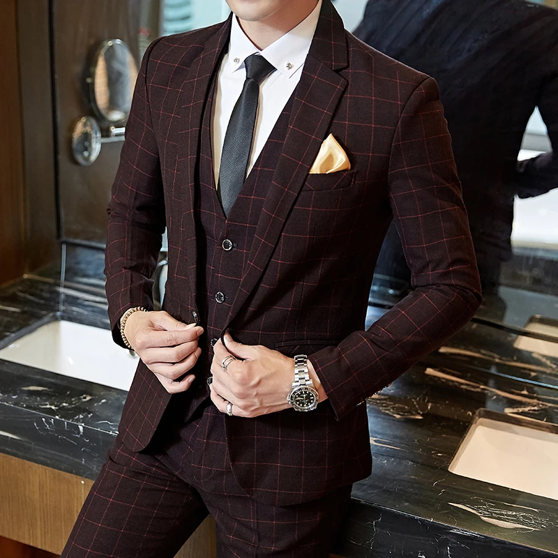 Wedding suit men Slim Fit Plai - Asian Men Formal Wear recension och pris