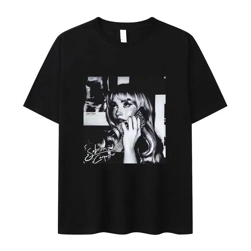90s Sabrina Carpenter Music Tour 2024 Graphic T Shirts Man Women Retro High Quality Fashion T-shirt 100% Cotton Oversized Tshirt image 4