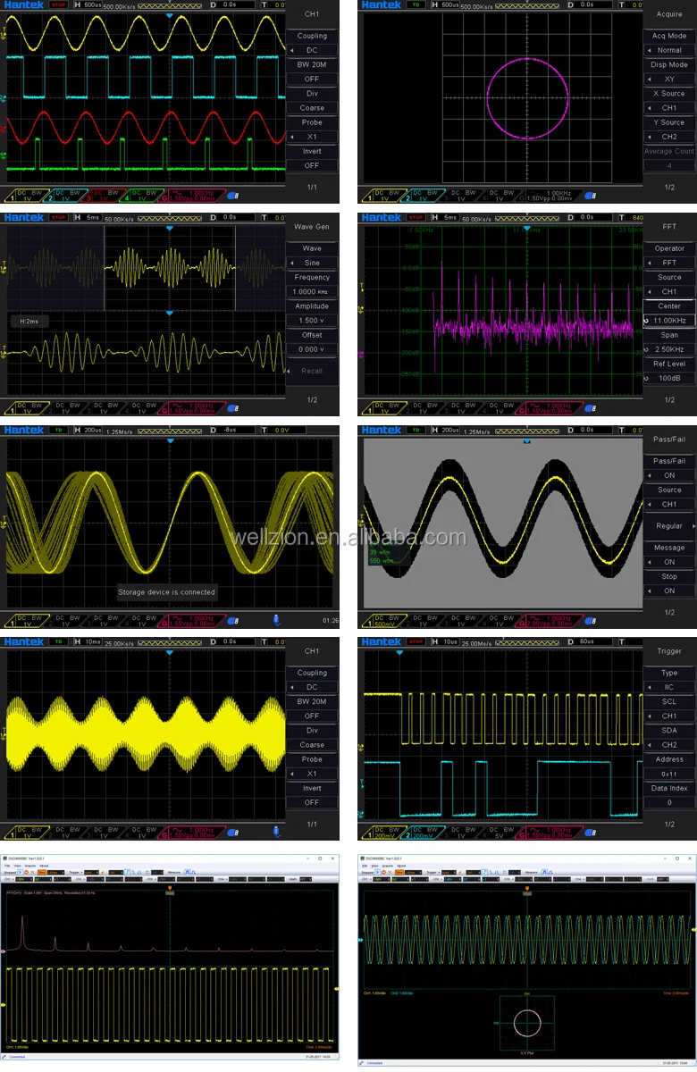 DSO4204C Hantek 200MHz 4 Channel Oscilloscope with signal generator