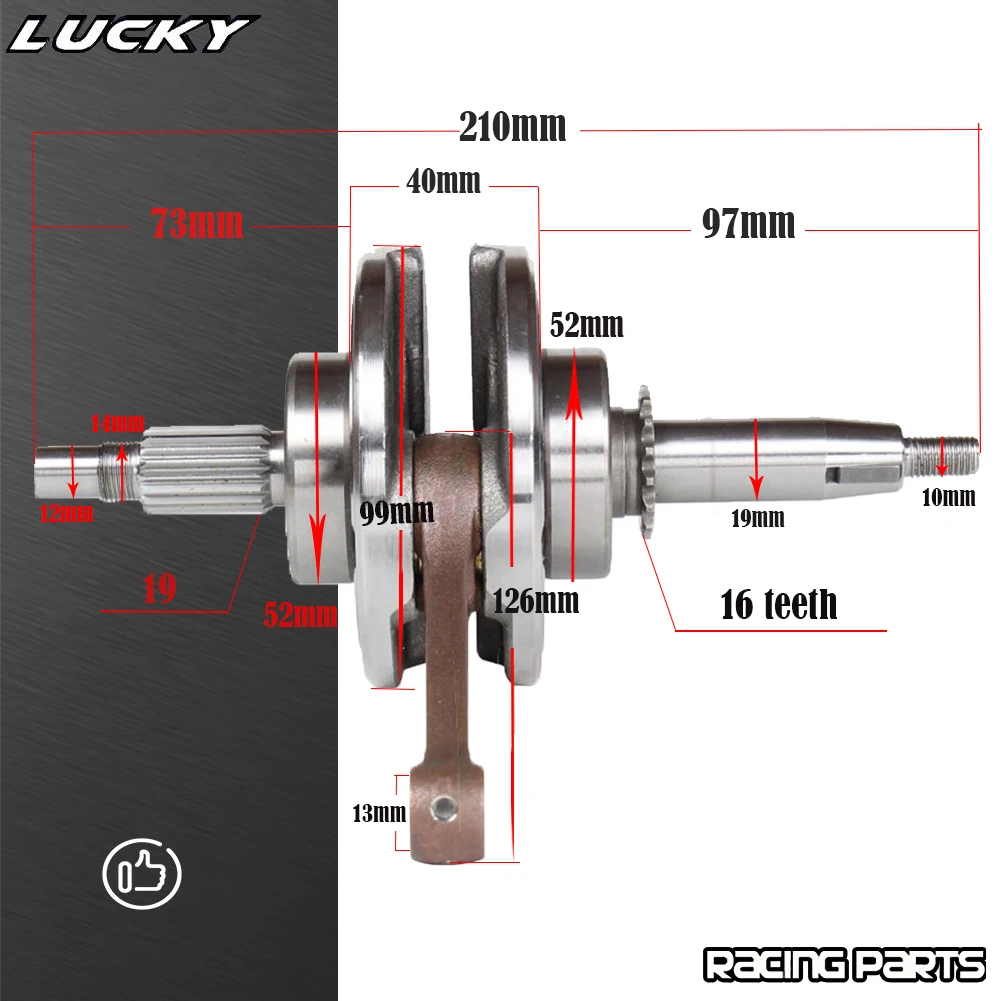 YX150 Engine Crankshaft For YinXiang 150 YX 150cc 1P56FMJ W150-5 Horizontal Engine Dirt Pit Bike Parts