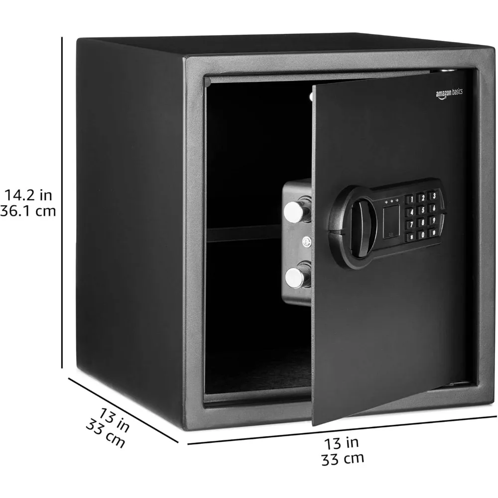 Caja fuerte de seguridad electrónica con cerradura de teclado para objetos de valor, capacidad de 1,2 pies cúbicos