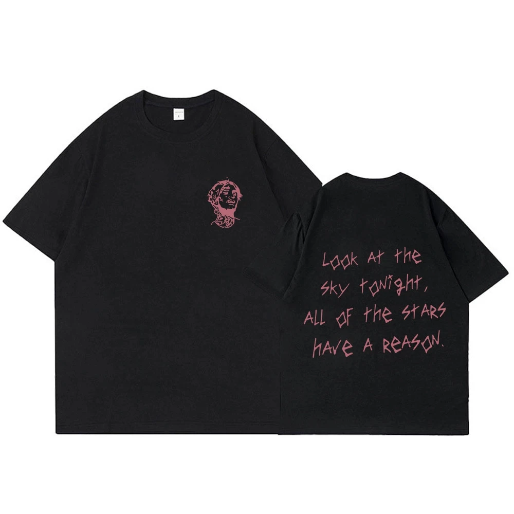 

100% pure cotton short-sleeved T-shirt printed for the men's American rapper tour, hip-hop casual high-quality clothing